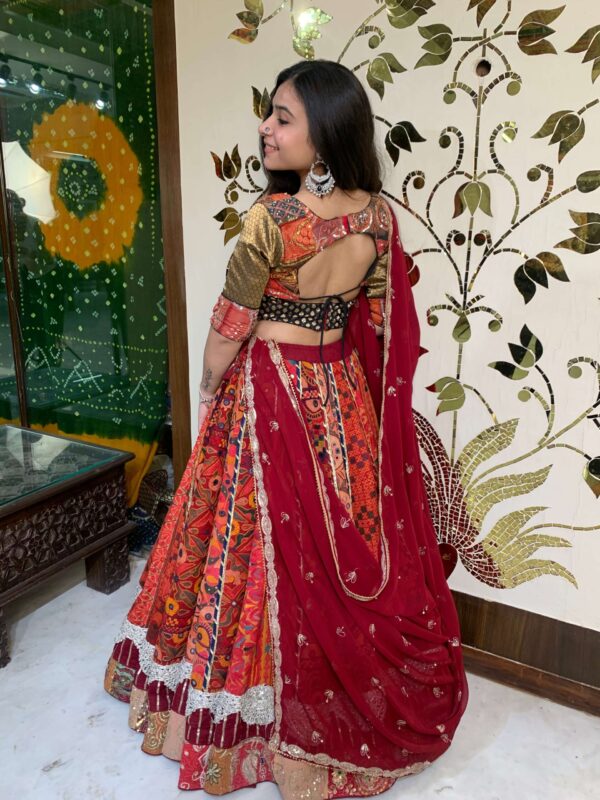 MAROON BLACK CC-4.2 Kutchhi Vintage Maroon Chaniya Choli Set