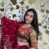 MAROON BLACK CC-4.4 Kutchhi Vintage Maroon Chaniya Choli Set