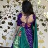PURPLE GREEN CC-2.2 Purple Bandhani Green Gaji Chaniya Choli Set