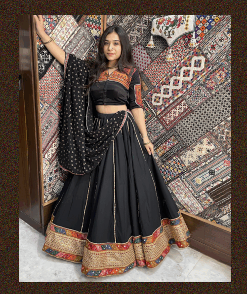 All Black Chaniya Choli Set