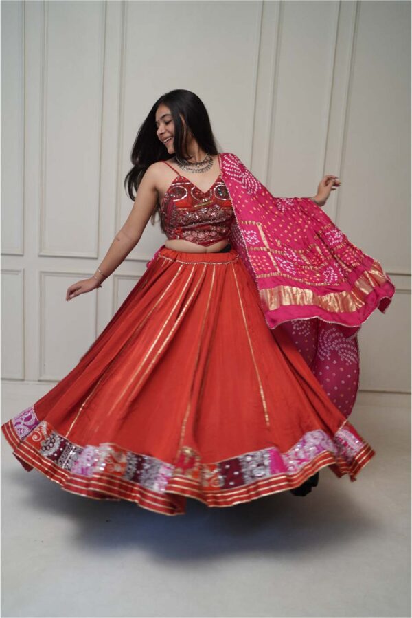 Jagruti Website 03-07 Vintage Rust & Rani Chaniya Choli Set