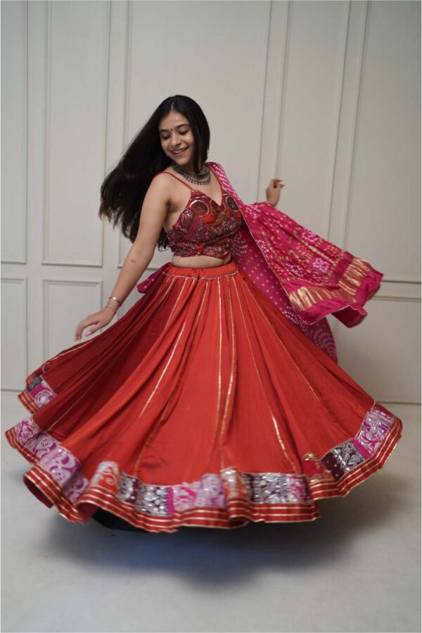 Jagruti Website 03-08 Vintage Rust & Rani Chaniya Choli Set