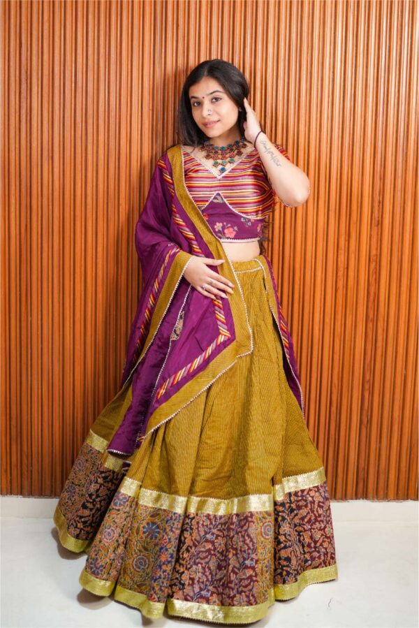 Jagruti Website 05-06 Ajrakh and Floral Chaniya Choli Set