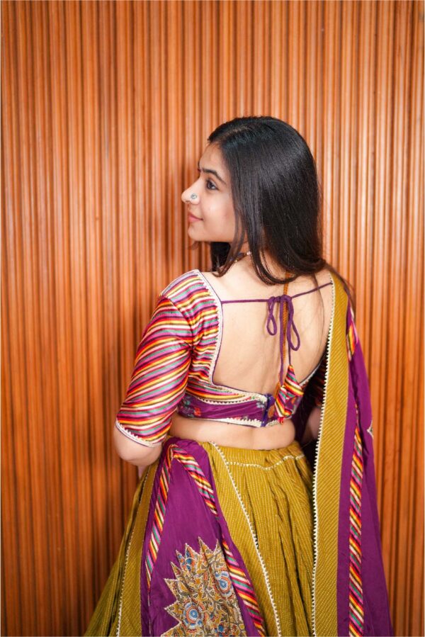 Jagruti Website 05-08 Ajrakh and Floral Chaniya Choli Set