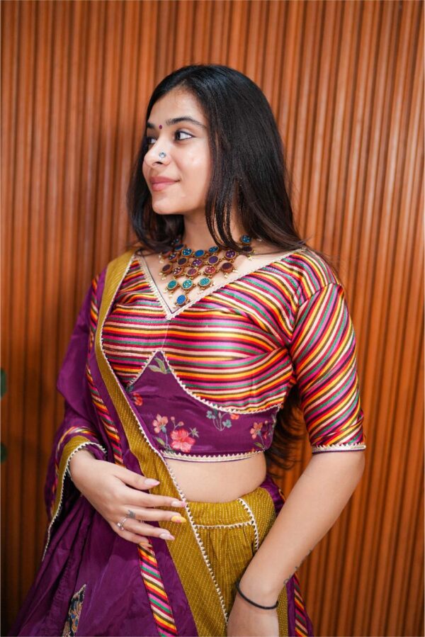 Jagruti Website 06-01 Ajrakh and Floral Chaniya Choli Set