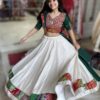 WHITE GREEN CC-5.5 Kutchi Vinatge Green White Chaniya Choli Set
