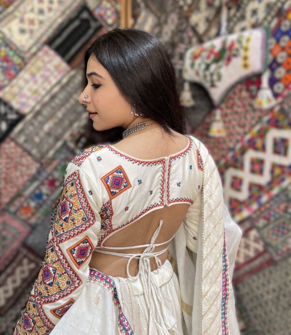 WHITE & WHITE CC-7.2 Pearl White Embroidery Chaniya Choli Set