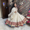 WHITE & WHITE CC-7.5 Pearl White Embroidery Chaniya Choli Set